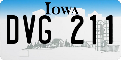 IA license plate DVG211