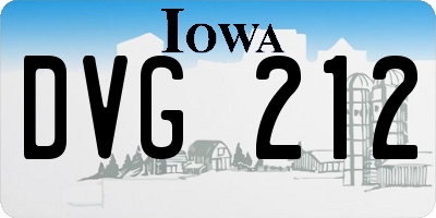 IA license plate DVG212