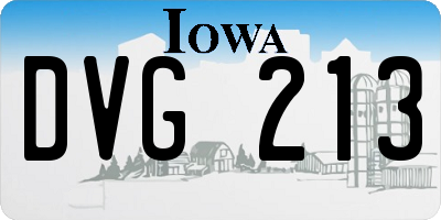 IA license plate DVG213