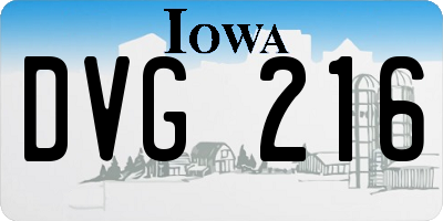 IA license plate DVG216