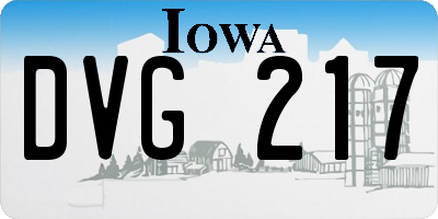 IA license plate DVG217