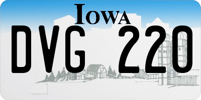 IA license plate DVG220