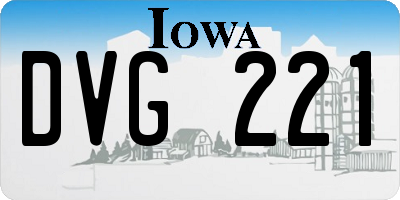 IA license plate DVG221