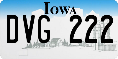 IA license plate DVG222