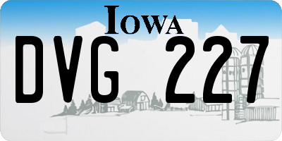 IA license plate DVG227