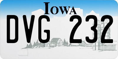IA license plate DVG232