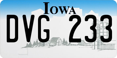 IA license plate DVG233