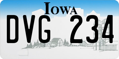 IA license plate DVG234