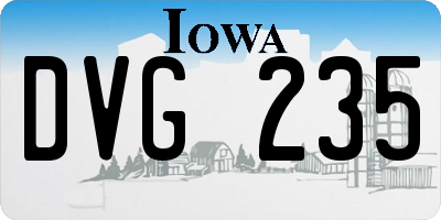 IA license plate DVG235