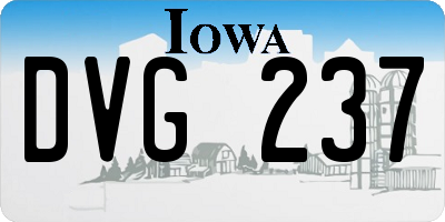 IA license plate DVG237