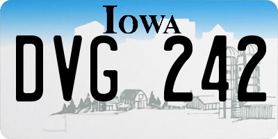 IA license plate DVG242