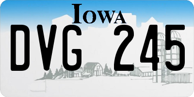 IA license plate DVG245