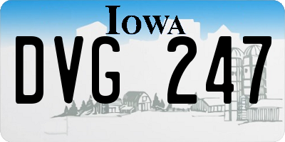 IA license plate DVG247