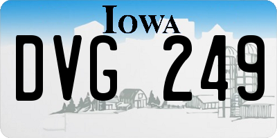 IA license plate DVG249