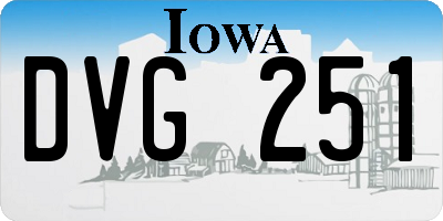 IA license plate DVG251
