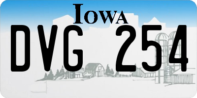 IA license plate DVG254