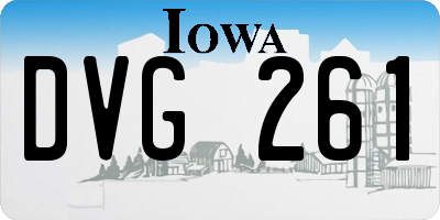IA license plate DVG261