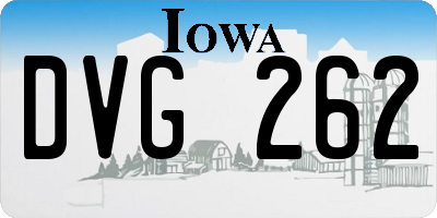 IA license plate DVG262