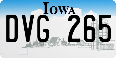 IA license plate DVG265