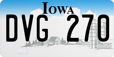IA license plate DVG270