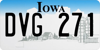 IA license plate DVG271