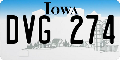 IA license plate DVG274