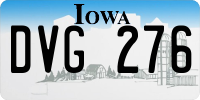 IA license plate DVG276
