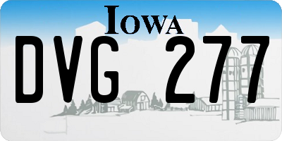 IA license plate DVG277