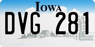 IA license plate DVG281