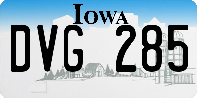 IA license plate DVG285