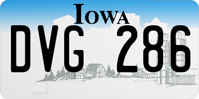 IA license plate DVG286