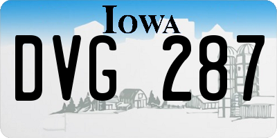 IA license plate DVG287