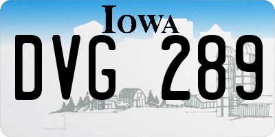 IA license plate DVG289