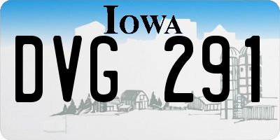 IA license plate DVG291