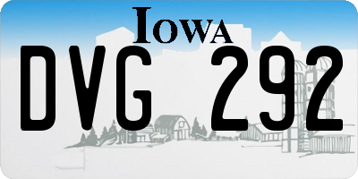 IA license plate DVG292