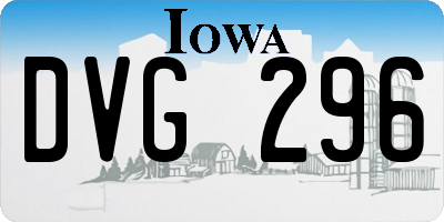 IA license plate DVG296