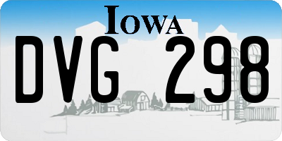 IA license plate DVG298