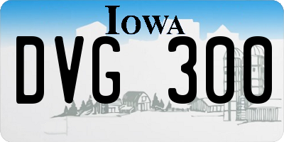 IA license plate DVG300