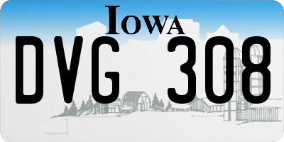 IA license plate DVG308