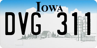 IA license plate DVG311