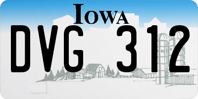 IA license plate DVG312