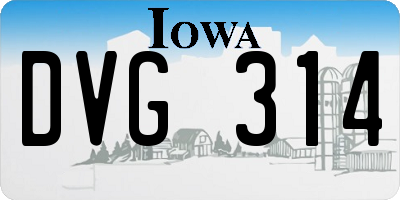 IA license plate DVG314