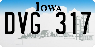 IA license plate DVG317