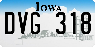 IA license plate DVG318