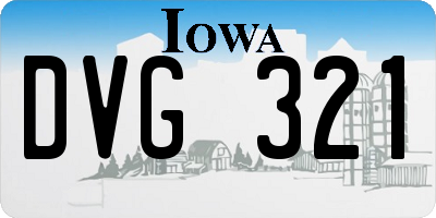IA license plate DVG321