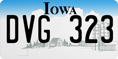 IA license plate DVG323