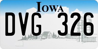 IA license plate DVG326