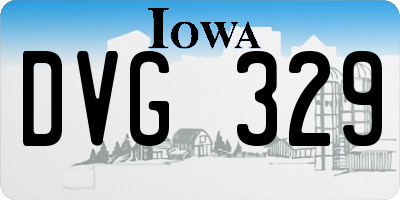 IA license plate DVG329