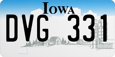 IA license plate DVG331