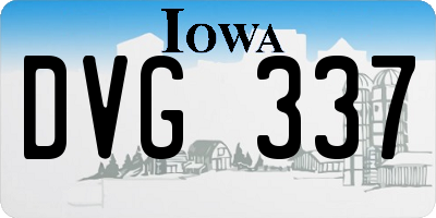 IA license plate DVG337